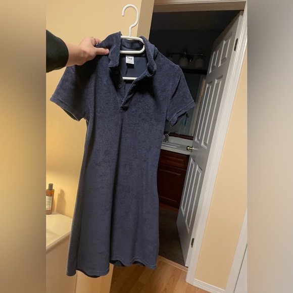 Cute TNA Aritizia Terry Cloth Dress 👗 BLUE NAVY - Picture 4 of 8